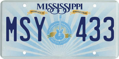 MS license plate MSY433
