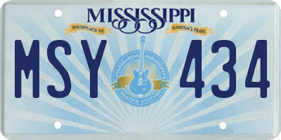 MS license plate MSY434