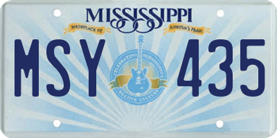 MS license plate MSY435