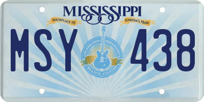 MS license plate MSY438