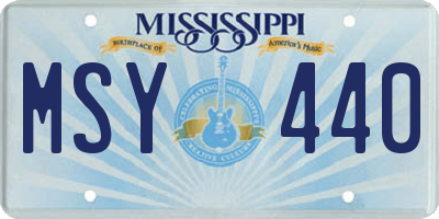 MS license plate MSY440