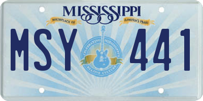MS license plate MSY441