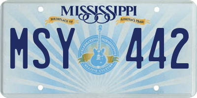 MS license plate MSY442