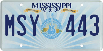 MS license plate MSY443