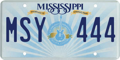 MS license plate MSY444