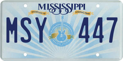 MS license plate MSY447
