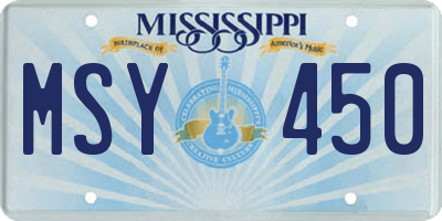 MS license plate MSY450