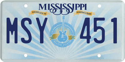MS license plate MSY451
