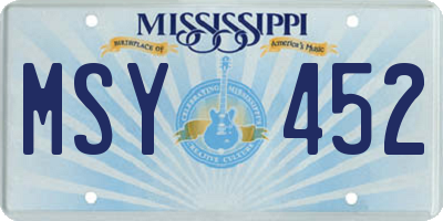 MS license plate MSY452