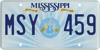 MS license plate MSY459