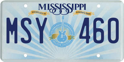 MS license plate MSY460
