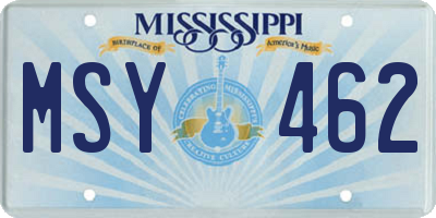 MS license plate MSY462
