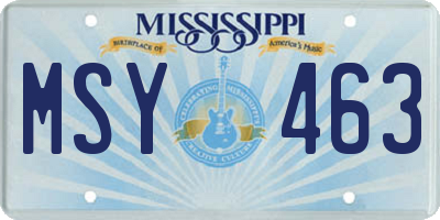 MS license plate MSY463