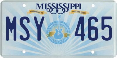 MS license plate MSY465