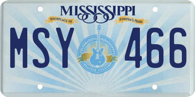 MS license plate MSY466