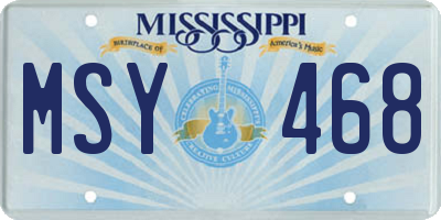 MS license plate MSY468