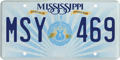 MS license plate MSY469