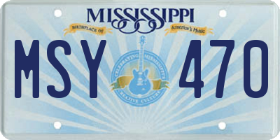 MS license plate MSY470