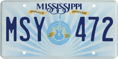 MS license plate MSY472