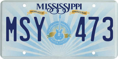 MS license plate MSY473
