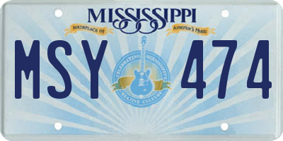 MS license plate MSY474