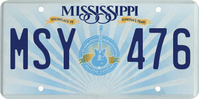 MS license plate MSY476