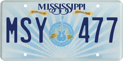 MS license plate MSY477