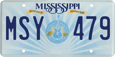 MS license plate MSY479