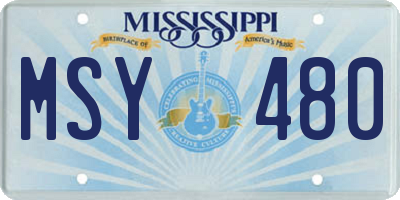 MS license plate MSY480