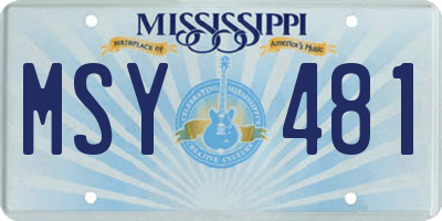 MS license plate MSY481
