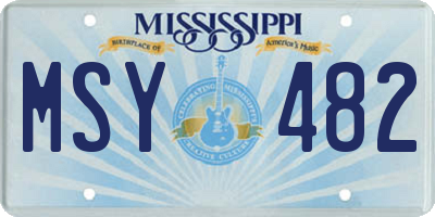 MS license plate MSY482