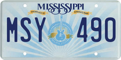 MS license plate MSY490
