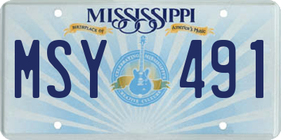 MS license plate MSY491
