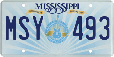 MS license plate MSY493