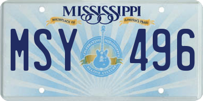 MS license plate MSY496