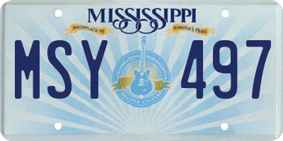 MS license plate MSY497