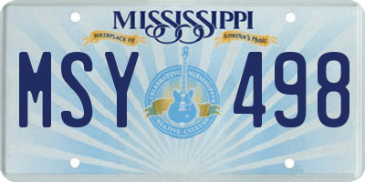 MS license plate MSY498