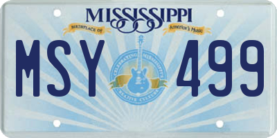 MS license plate MSY499