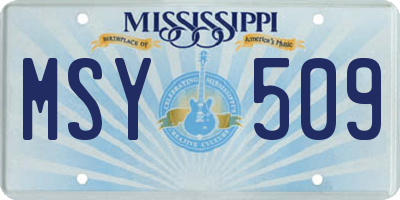 MS license plate MSY509