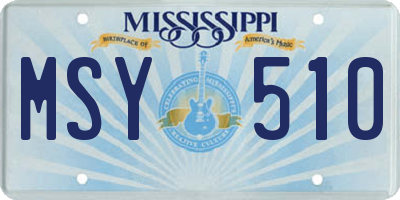 MS license plate MSY510
