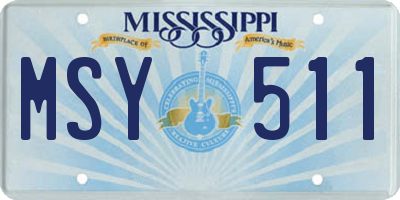MS license plate MSY511