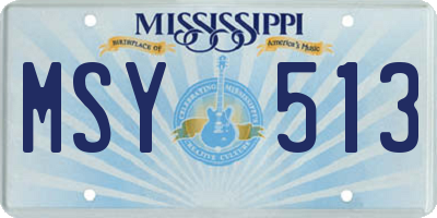 MS license plate MSY513