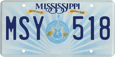MS license plate MSY518