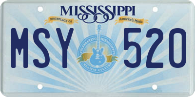 MS license plate MSY520