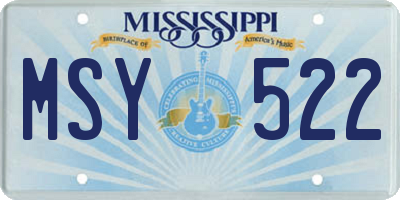 MS license plate MSY522