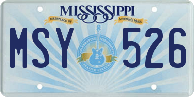 MS license plate MSY526