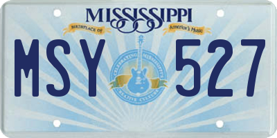 MS license plate MSY527
