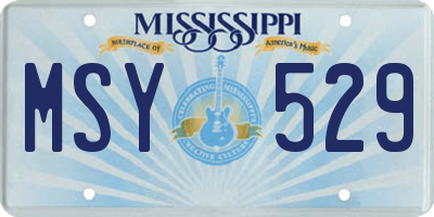 MS license plate MSY529