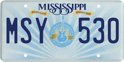 MS license plate MSY530
