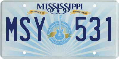 MS license plate MSY531